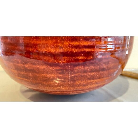 MCM Handmade Canadian Pottery Planter Vase – Red Brown Drip Glaze – 5.5” Tall - Picture 4 of 8